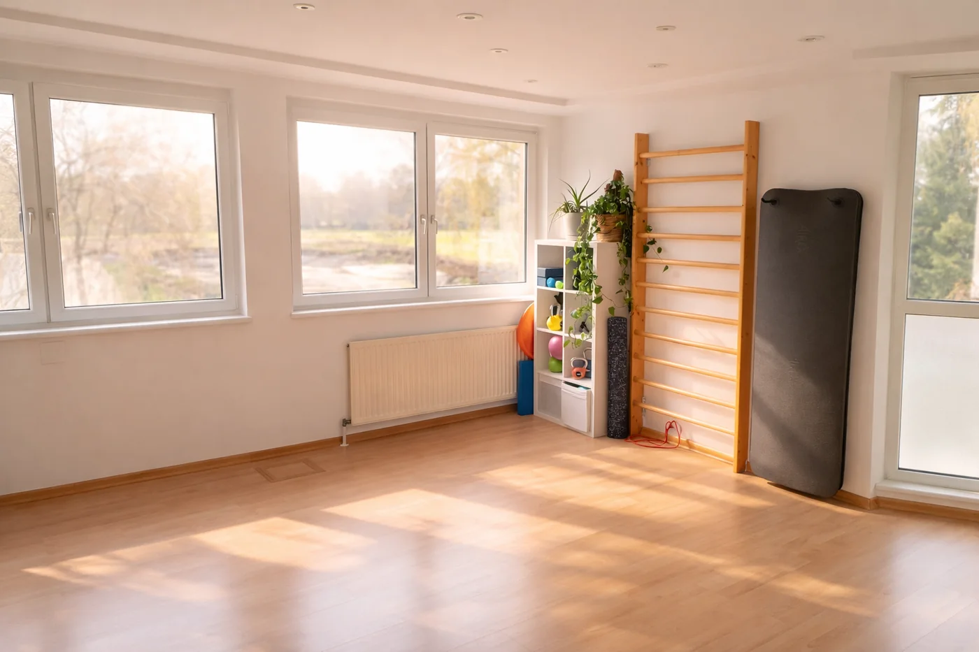 Therapieraum mit Sprossenwand